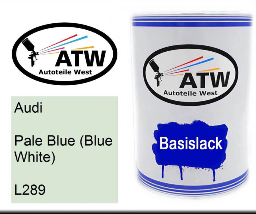 Audi, Pale Blue (Blue White), L289: 500ml Lackdose, von ATW Autoteile West.